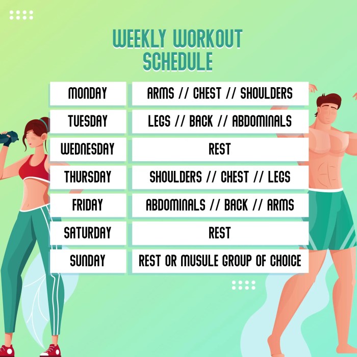 Weight training workout schedule