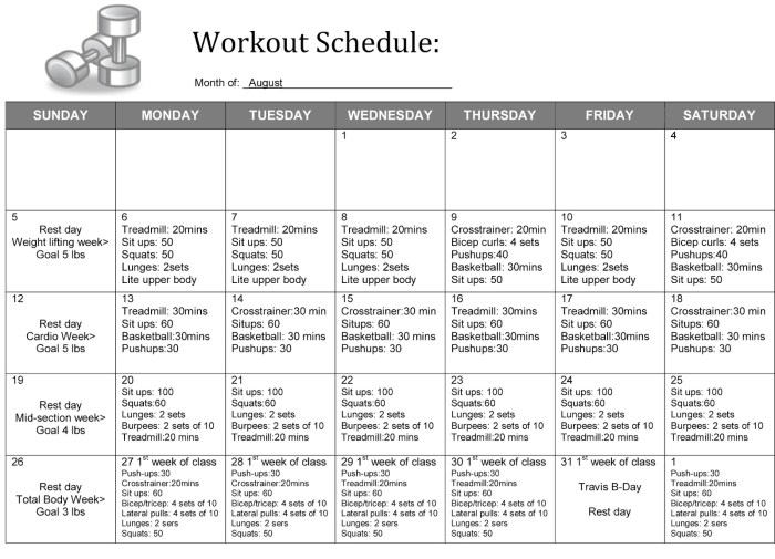 Weight lifting schedule for beginners